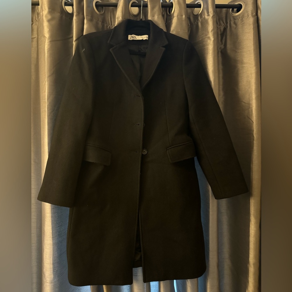 Zara black pea coat